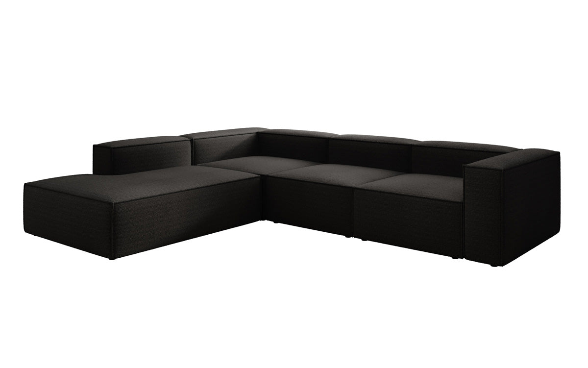 Designer Sofa Lesley L mit langer Ottomane in Bouclé