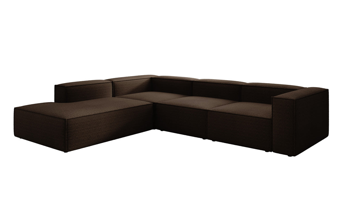 Designer Sofa Lesley L mit langer Ottomane in Bouclé