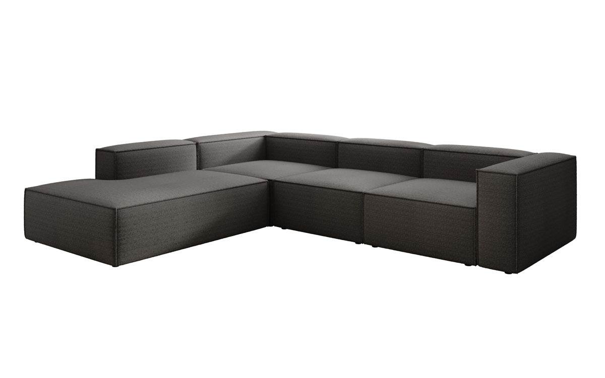 Designer Sofa Lesley L mit langer Ottomane in Bouclé