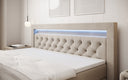 Boxspringbett Menzogna Samt mit LED und Stauraum (2 Schubladen)