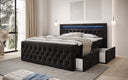 Boxspringbett Menzogna Samt mit LED und Stauraum (2 Schubladen)