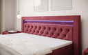 Boxspringbett Menzogna Samt mit LED und Stauraum (2 Schubladen)