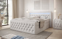Boxspringbett Menzogna Samt mit LED und Stauraum (2 Schubladen)