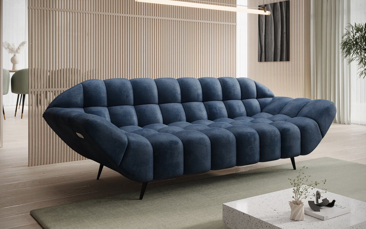 Designer 3 Sitzer Sofa Amora in Samt