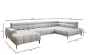 Designer Sofa Ceora U mit elektrischer Schlaffunktion und verstellbarerer Rückenlehne in Echtleder