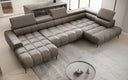 Designer Sofa Ceora U mit elektrischer Schlaffunktion und verstellbarerer Rückenlehne in Echtleder