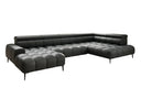 Designer Sofa Ceora U mit elektrischer Schlaffunktion und verstellbarerer Rückenlehne in Echtleder