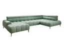 Designer Sofa Ceora U mit elektrischer Schlaffunktion und verstellbarerer Rückenlehne in Echtleder