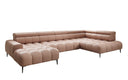 Designer Sofa Ceora U mit elektrischer Schlaffunktion und verstellbarerer Rückenlehne in Echtleder