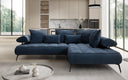 Designer Ecksofa Sydney Samt mit elektrischer Schlaffunktion