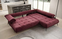 Designer Ecksofa Sydney Samt mit elektrischer Schlaffunktion