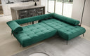 Designer Ecksofa Sydney Samt mit elektrischer Schlaffunktion