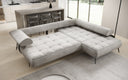 Designer Ecksofa Sydney Samt mit elektrischer Schlaffunktion