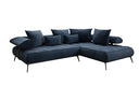 Designer Ecksofa Sydney Samt mit elektrischer Schlaffunktion