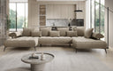 Designer U Sofa Sydney Samt mit elektrischer Schlaffunktion
