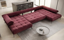 Designer U Sofa Sydney Samt mit elektrischer Schlaffunktion
