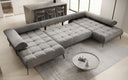 Designer U Sofa Sydney Samt mit elektrischer Schlaffunktion