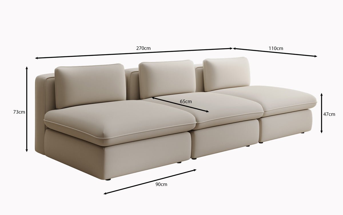Designer Sofa Cuddle 3 Sitzer in Stoff