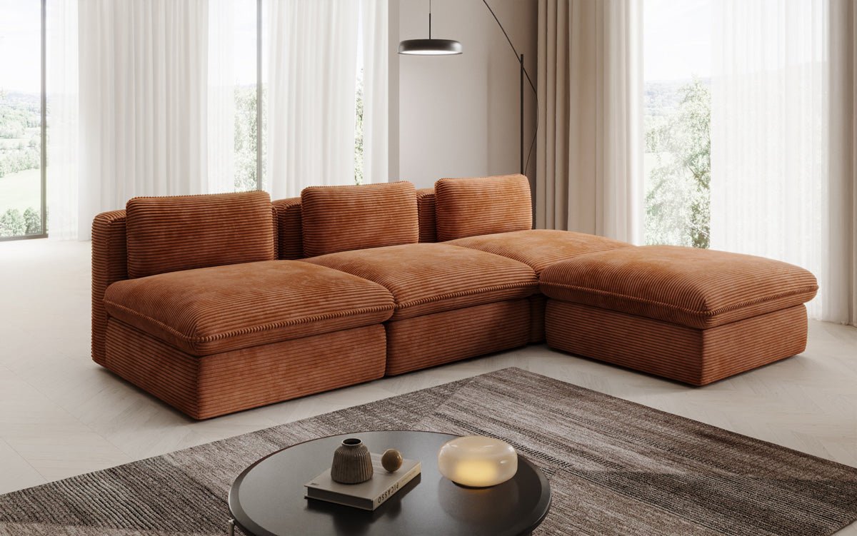 Designer L Sofa Cuddle in Cord