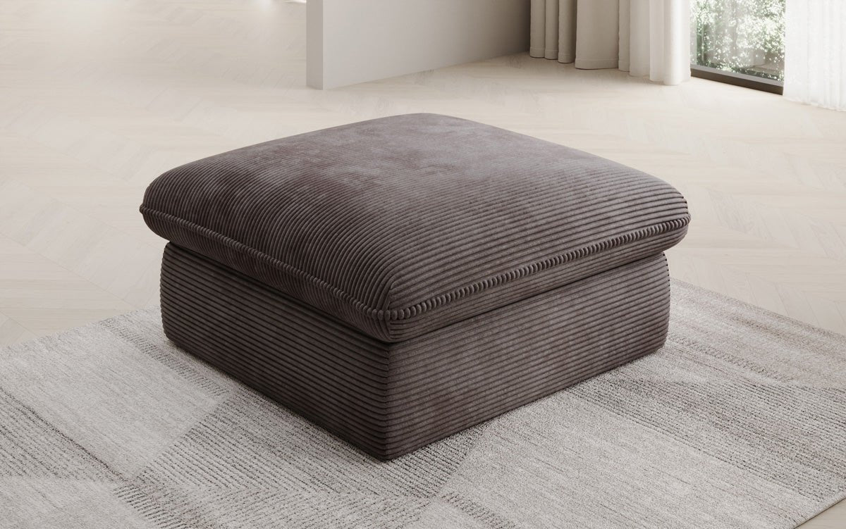 Beistellhocker Cuddle in Cord 90x90cm