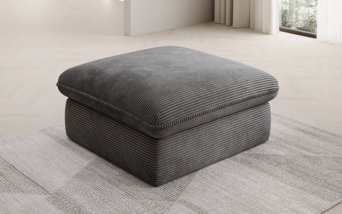Beistellhocker Cuddle in Cord 90x90cm