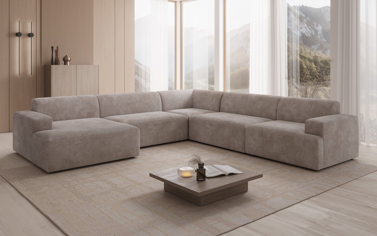 Designer Sofa Monza Wohnlandschaft U XXL in Cord