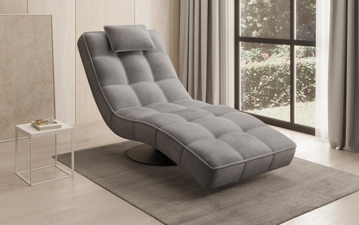 Designer Relax-Liege Livara Samt mit Drehfunktion