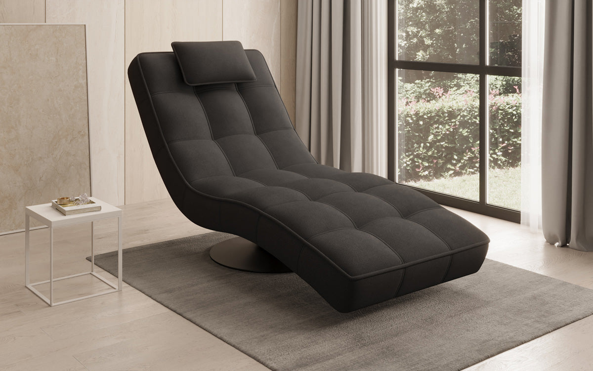 Designer Relax-Liege Livara Stoff mit Drehfunktion