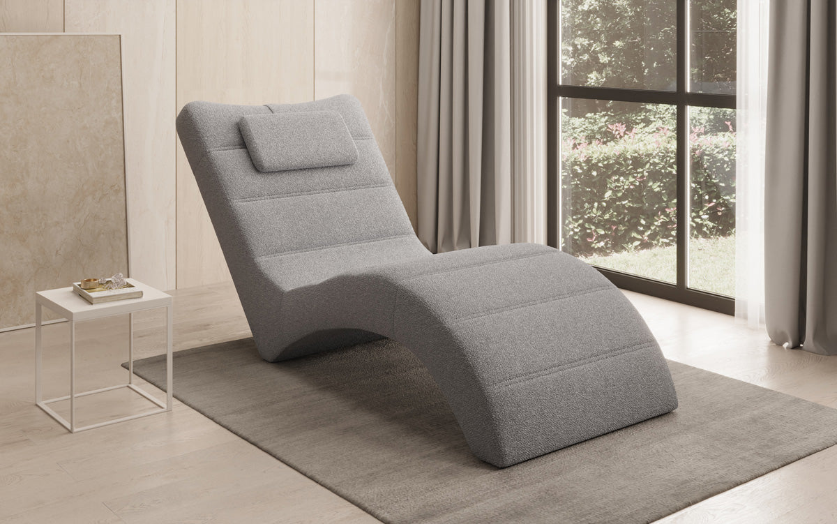 Designer Relax-Liege Leon in Bouclé