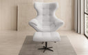 Designer Sofa-Sessel Aurelio inkl. Beistellhocker in Bouclé
