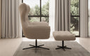 Designer Sofa-Sessel Aurelio inkl. Beistellhocker in Bouclé