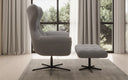 Designer Sofa-Sessel Aurelio inkl. Beistellhocker in Bouclé