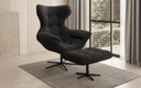 Designer Sofa-Sessel Aurelio inkl. Beistellhocker in Bouclé
