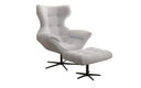 Designer Sofa-Sessel Aurelio inkl. Beistellhocker in Bouclé