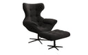 Designer Sofa-Sessel Aurelio inkl. Beistellhocker in Bouclé