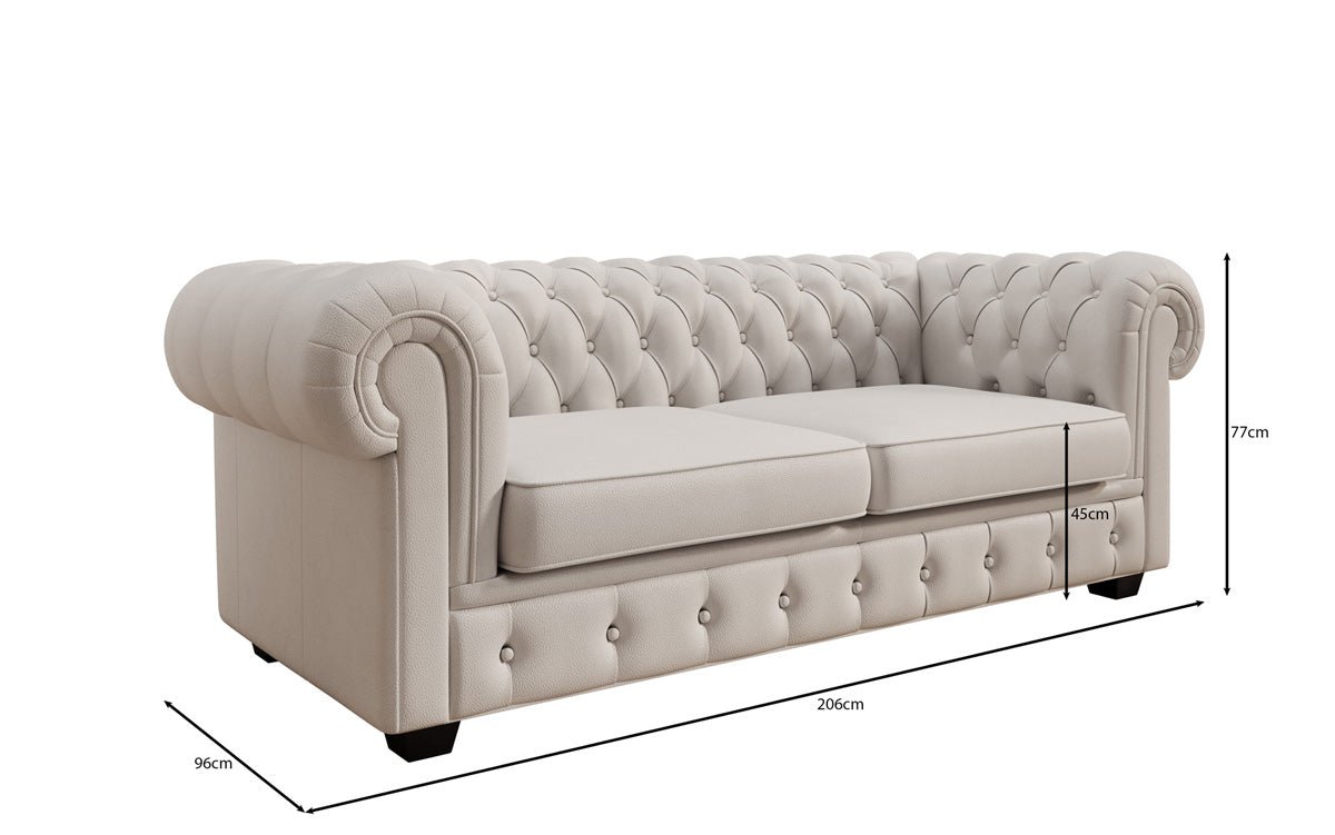 Chesterfield 3 Sitzer Sofa Royal in Echtleder