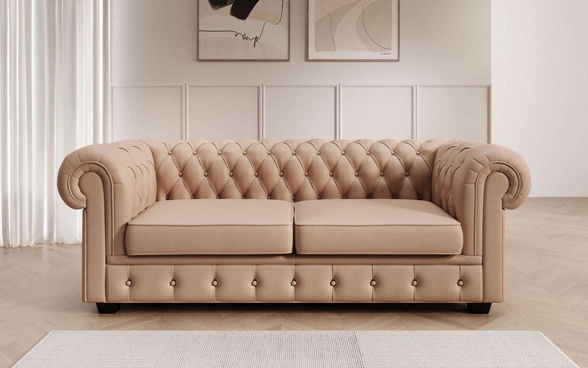 Chesterfield 3 Sitzer Sofa Royal in Echtleder