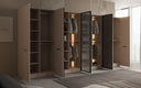 Moduro Rivon – Modularer Design-Kleiderschrank mit geriffelter Glasfront und Strukturpaneelen