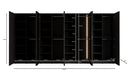 Moduro Kalen – Viermoduliger Design-Kleiderschrank mit Holz- und Strukturglasfron