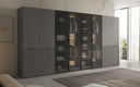 Moduro Rivon – Modularer Design-Kleiderschrank mit geriffelter Glasfront und Strukturpaneelen