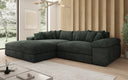 Designer Ecksofa Bernardo mit breiter Ottomane in Cord