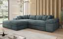 Designer Ecksofa Bernardo mit breiter Ottomane in Cord