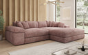 Designer Ecksofa Bernardo mit breiter Ottomane in Cord