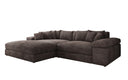 Designer Ecksofa Bernardo mit breiter Ottomane in Cord