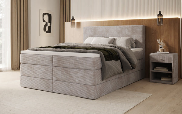 Boxspringbett Noren mit Stauraum in Cord