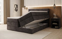 Boxspringbett Lavero mit Stauraum in Samt