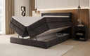 Boxspringbett Lavero mit Stauraum in Samt