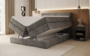 Boxspringbett Lavero mit Stauraum in Samt