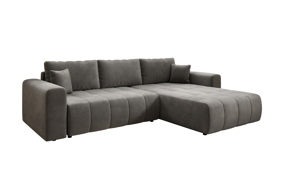 Designer Sofa Leveno L mit Schlaf- und Klappfunktion in Samt