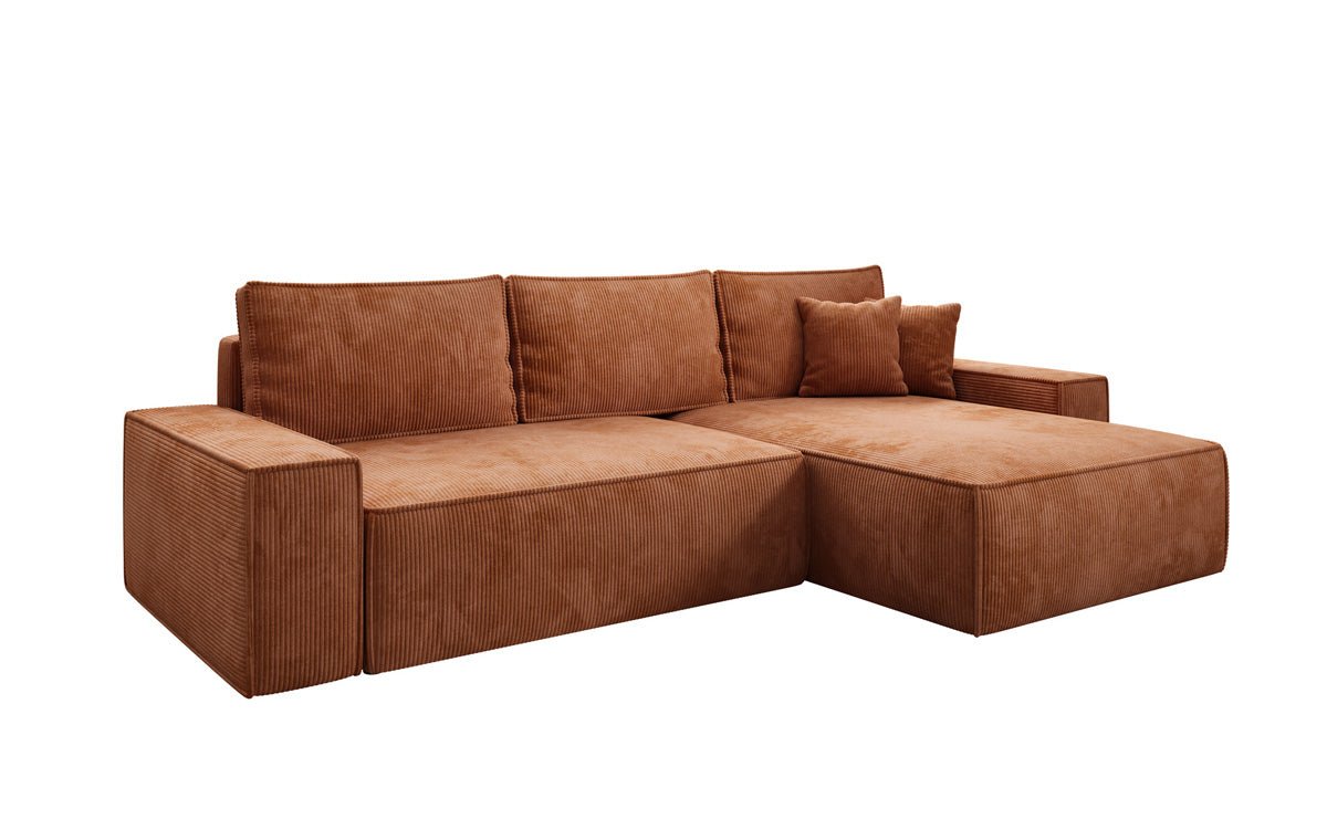 Designer Sofa Lunaro mit Schlaf- und Klappfunktion in Cord